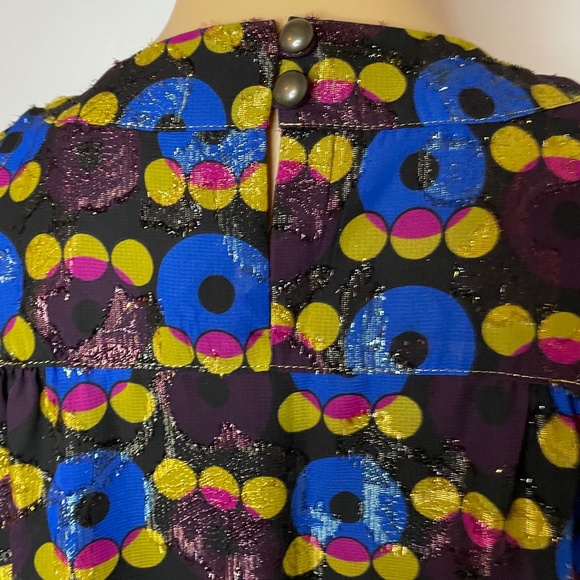 Anna Sui mod metallic graphic print shift dress! - Picture 8 of 12